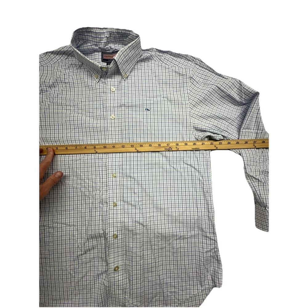 Vineyard Vines Shirt Mens Medium Blue Plaid WHALE SHIRT Long Sleeve 100% Cotton - Picture 5 of 8